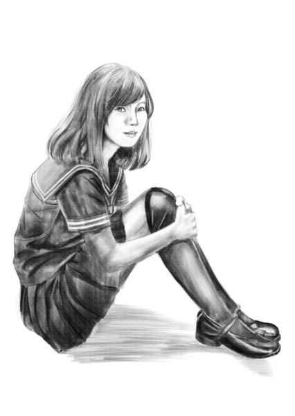 女子高生 横座り デッサン らびび ｘ さんのイラスト ニコニコ静画 イラスト