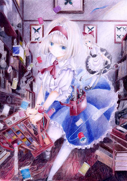 色鉛筆でアリスを描きました くろいうさぎ さんのイラスト ニコニコ静画 イラスト