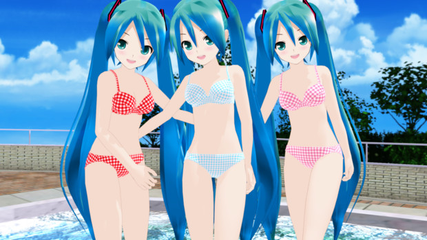 下着じゃないんだからね Mmd Lat式ミク水着改変ビキニ モデル配布 Aki さんのイラスト ニコニコ静画 イラスト