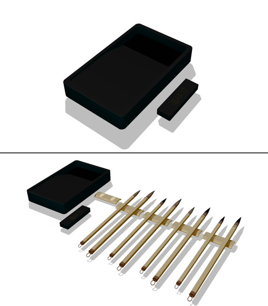 墨と硯（筆置き追加）