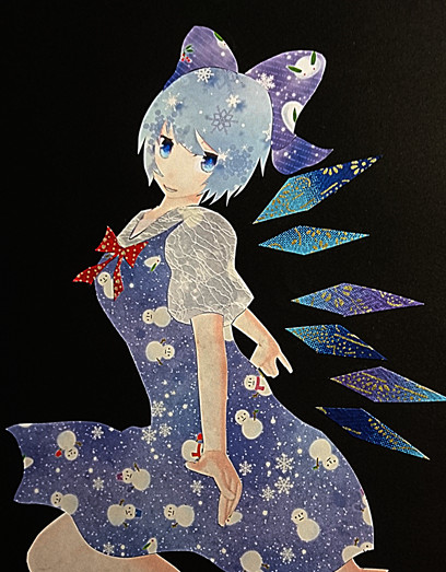 切り貼り絵 チルノ ニコニコ静画 イラスト