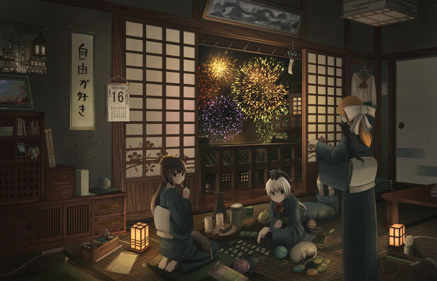 花火と日常的なの 手玉色 さんのイラスト ニコニコ静画 イラスト
