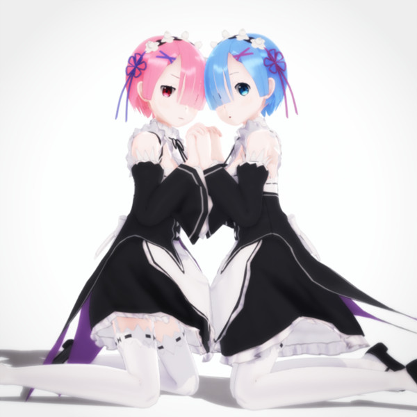 【MMDモデル配布】 レムとラム