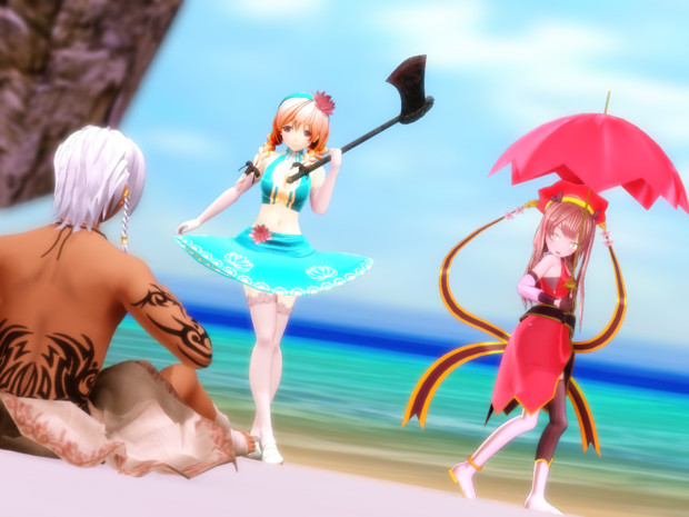 Mmd バナナオーシャン討伐任務小休止 花騎士劇場 伊勢 照美 さんのイラスト ニコニコ静画 イラスト