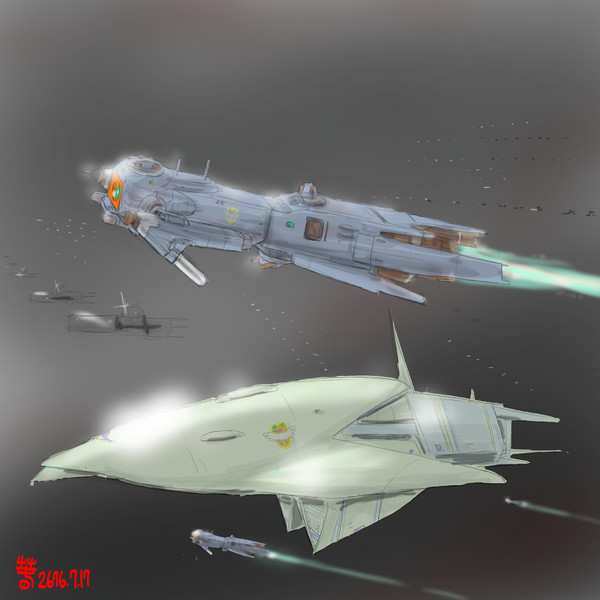 帝国宇宙軍艦隊旗艦型maと航宙戦闘艇型ms はる さんのイラスト ニコニコ静画 イラスト