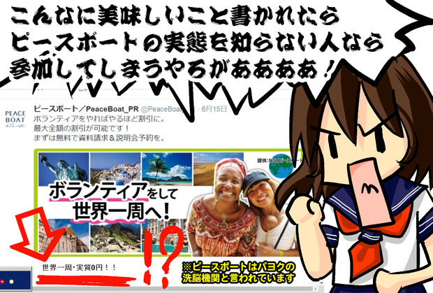 ツイッターでピースボートの広告が入ってきた とむ さんのイラスト ニコニコ静画 イラスト