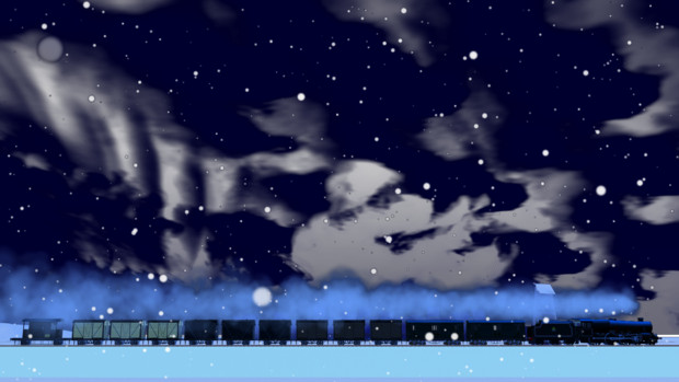 雪路を行く貨物列車