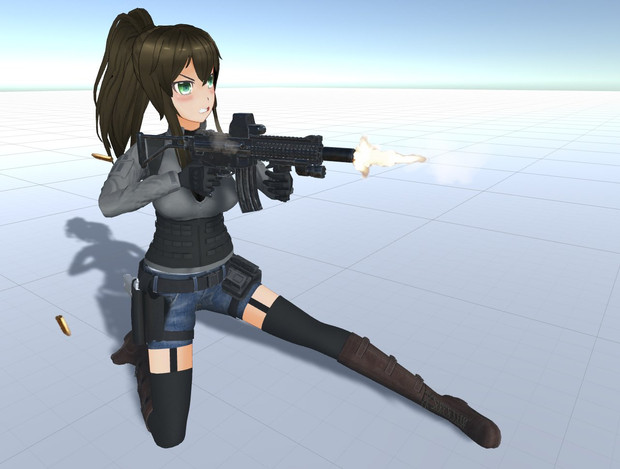 89式小銃改を撃つ女の子 3D