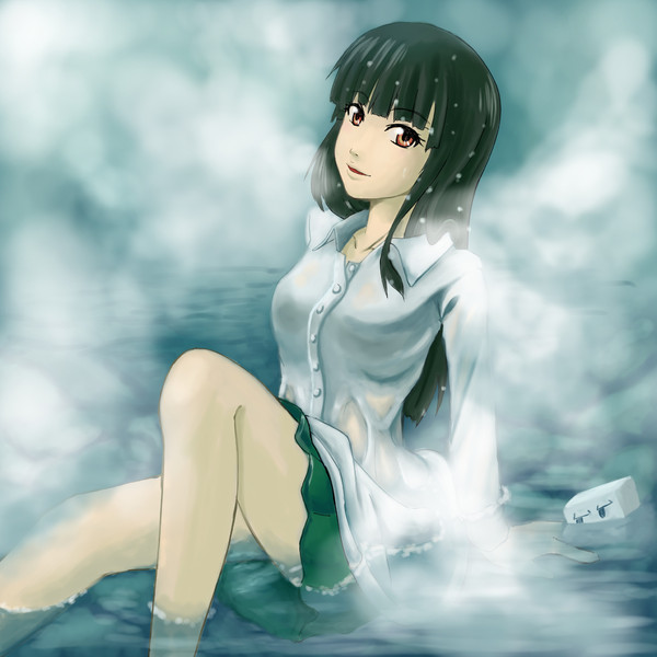修行中 水につかる娘描いてみた かどなむ さんのイラスト ニコニコ静画 イラスト