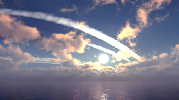 Mmdステージ配布 夕方の飛行機雲 Td6 スカイドーム 怪獣対若大将p さんのイラスト ニコニコ静画 イラスト