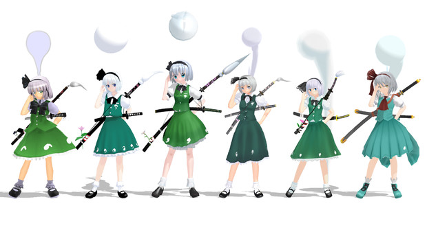 魂魄妖夢 １ ２ モデル追加 更新２ Cz500c さんのイラスト ニコニコ静画 イラスト
