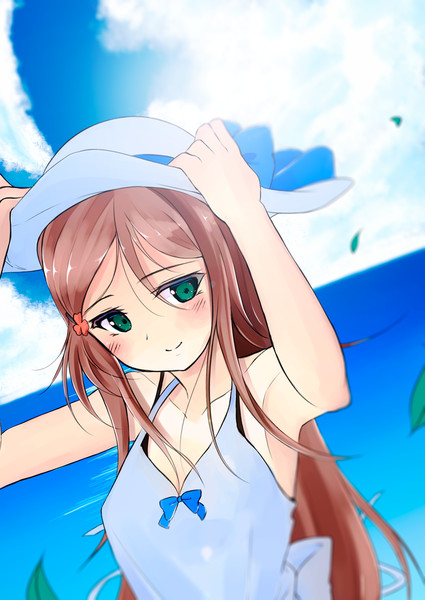 看板娘で海と入道雲 さなだゆう さんのイラスト ニコニコ静画 イラスト