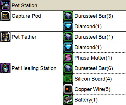 Starbound Pet Station Recipe