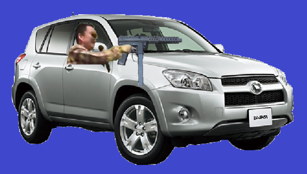 車から銃を撃つシャムbb Tec パラダイスシティ観光協会 さんのイラスト ニコニコ静画 イラスト