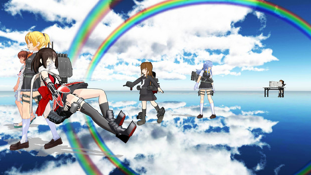 Mmd艦これ 遠征風景 アニメねこ でち公p さんのイラスト ニコニコ静画 イラスト