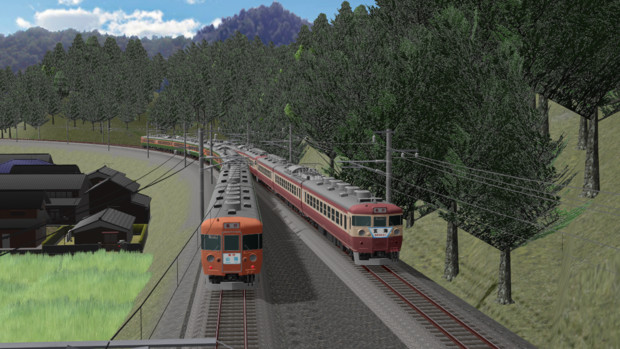 MMD鉄道】セノハチを行き交う電車急行 / ざ！ さんのイラスト 