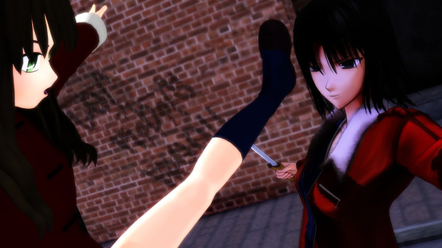 Mmdメルブラ 有間都古対両儀式 カトラス リトルジャックp さんのイラスト ニコニコ静画 イラスト