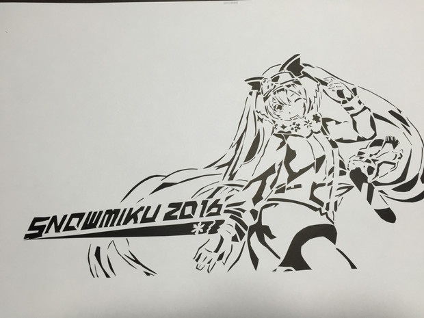 切り絵 雪ミク２０１６ ろうど さんのイラスト ニコニコ静画 イラスト