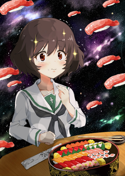 初めてお寿司 宅配 を食べた秋山殿 おのでらさん さんのイラスト ニコニコ静画 イラスト