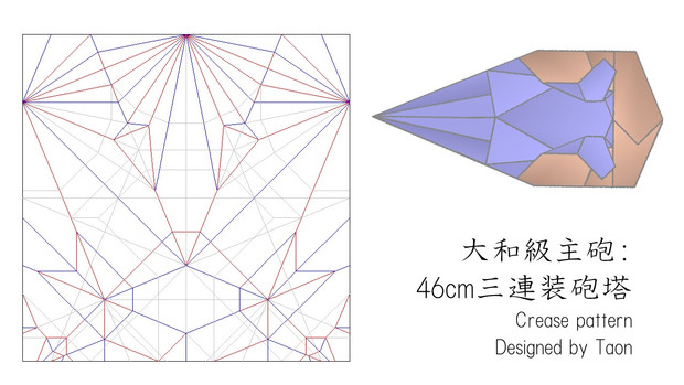 大和級主砲 46cm三連装砲塔 展開図 Taonp Origami さんのイラスト ニコニコ静画 イラスト