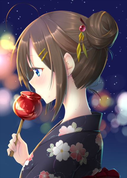 Ngagolak 女の子 イラスト りんご飴