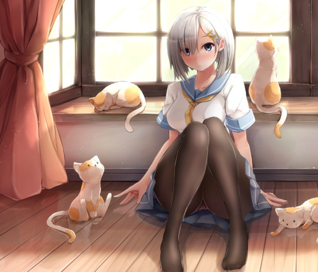 浜風とネコ Nicoby さんのイラスト ニコニコ静画 イラスト