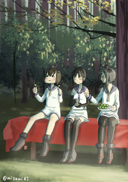 茶屋でお団子を食べる三人組 みすみ さんのイラスト ニコニコ静画 イラスト