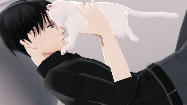 【進撃のMMD】兵長と猫