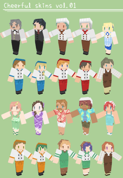 Minecraft スキンつめあわせ Cheerful Skins 配布 Hagi さんのイラスト ニコニコ静画 イラスト