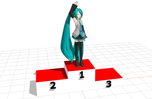 Mmdモデル配布 表彰台 ガンバレ ニッポン Hbk ペパクラp さんのイラスト ニコニコ静画 イラスト
