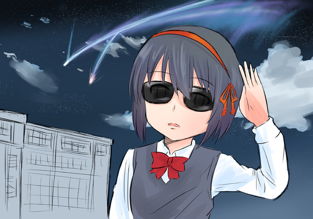 糸守高校に誰も来ずへこむ宮水零葉 ツナニキ さんのイラスト ニコニコ静画 イラスト