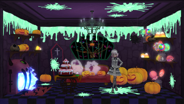 Mmdステージ配布 ハロウィン部屋 白 さんのイラスト ニコニコ静画 イラスト