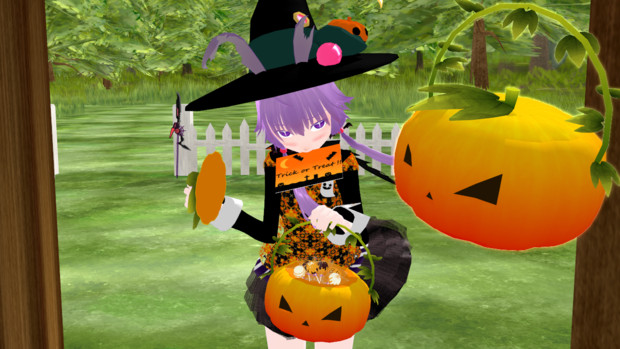 配布 ハロウィン パンプキンバスケット ｍｍｄ 野良牛 バファムート さんのイラスト ニコニコ静画 イラスト