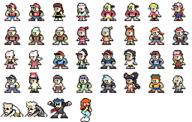 ポケモン主人公＋αでロックマン風ドット絵