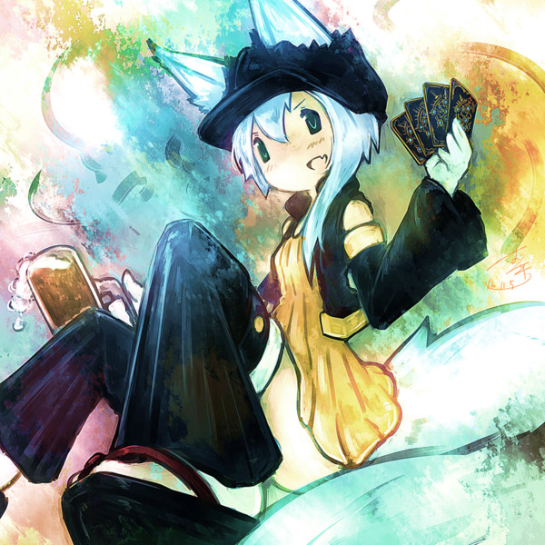 狐堵とお酒を呑みながらカードゲームで遊ぶ夢を見た こおり茶 さんのイラスト ニコニコ静画 イラスト