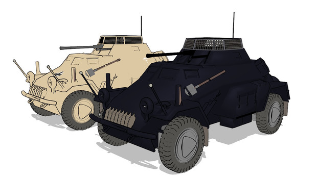 伍長式Sdkfz222 MMDモデル配布