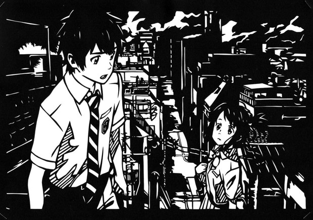 君の名は 切り絵 関東平野 切り絵 さんのイラスト ニコニコ静画 イラスト