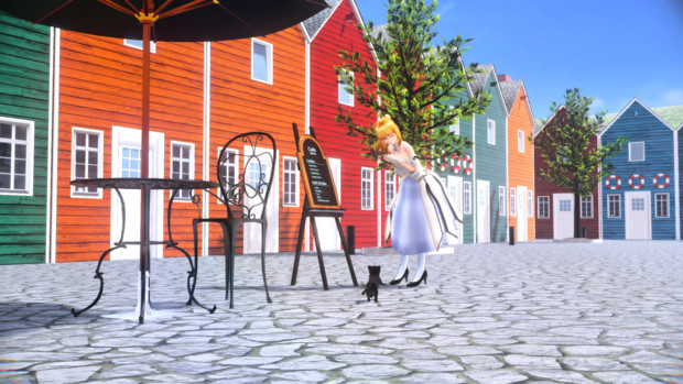 Mmd さっきゅんと子ネコと港町と 枯色 さんのイラスト ニコニコ静画 イラスト