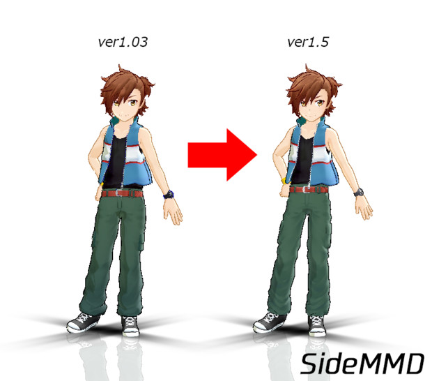 橘志狼セット SideMMD】橘志狼 ver1.5【モデル更新】 / 新木 さんのイラスト