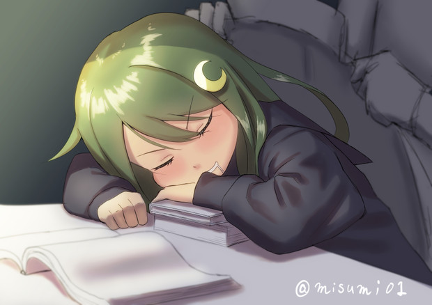 明日の作戦を頭に叩き込む途中で寝てしまった長月 みすみ さんのイラスト ニコニコ静画 イラスト