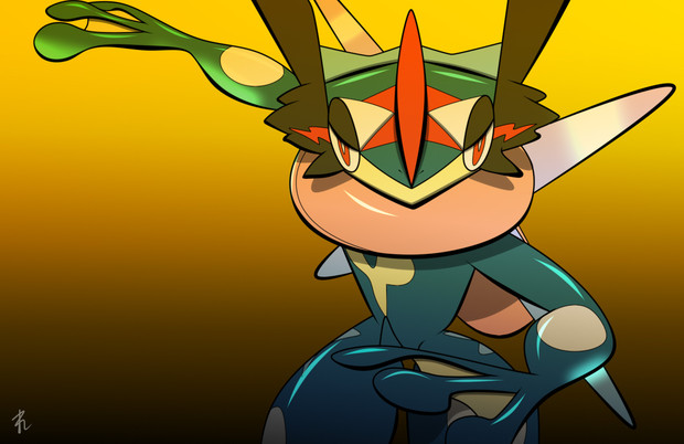 戦闘デフォポーズサトシゲッコウガ 1 れしの さんのイラスト ニコニコ静画 イラスト