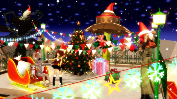 【MMDクリスマス】クリスマスカラーなフラッグガーランド配布