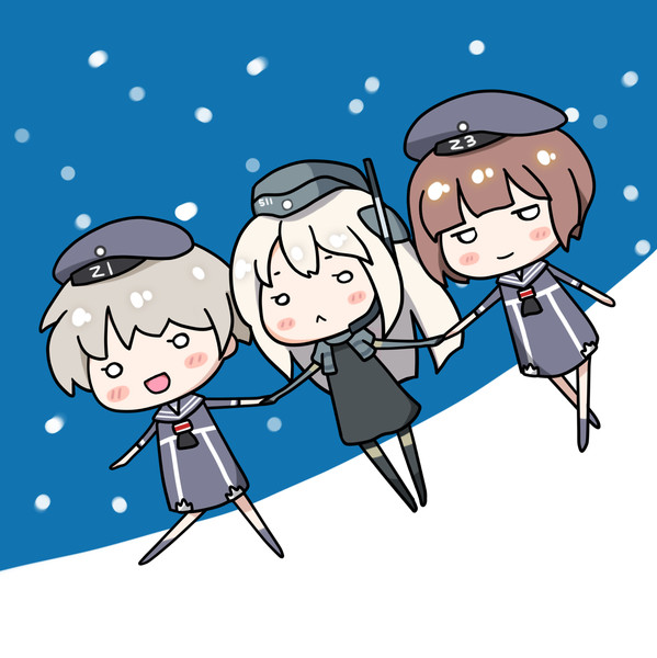 仲良し３人 雪の進軍 たゆ さんのイラスト ニコニコ静画 イラスト