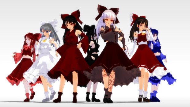 禍霊夢 鬼巫女 白麗霊夢 本気霊夢 Mugen四大霊夢mmdモデル Zing さんのイラスト ニコニコ静画 イラスト