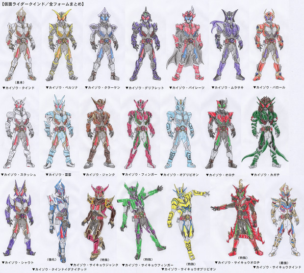 オリジナル 仮面ライダークインド全フォーム エム Ride さんのイラスト ニコニコ静画 イラスト