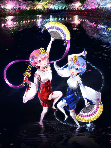 リゼロ レム ラム 巫女 クリスマスver 藤咲えりぃ さんのイラスト ニコニコ静画 イラスト