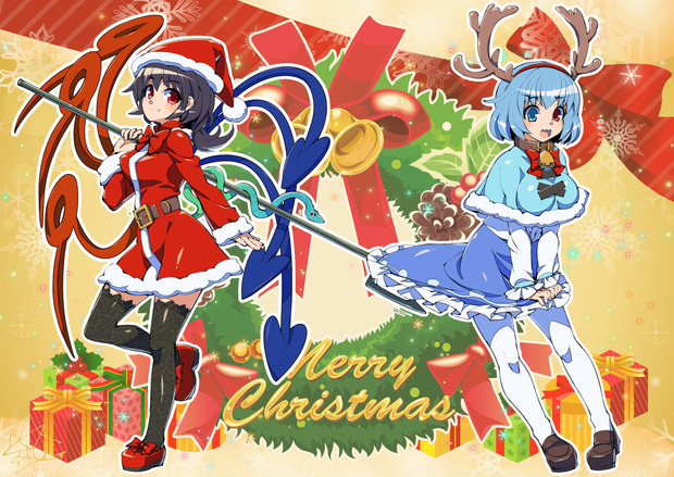 ぬえサンタとトナカイ小傘 ウミガラス さんのイラスト ニコニコ静画 イラスト