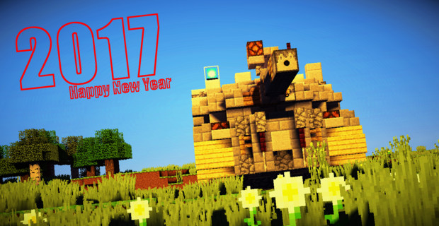 Minecraft Happy New Year 2017 Skylink さんのイラスト ニコニコ静画 イラスト