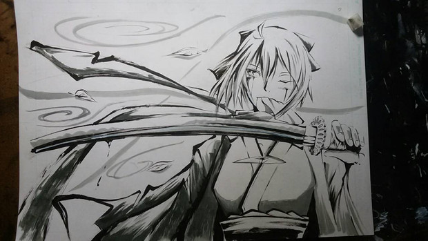 Fgo 沖田 墨絵 影柄 空昇 くうしょう さんのイラスト ニコニコ静画 イラスト