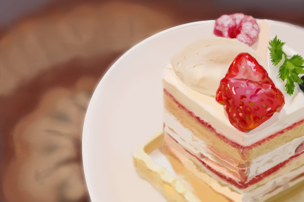 イチゴショートケーキ習作 模写 のらてぃー さんのイラスト ニコニコ静画 イラスト